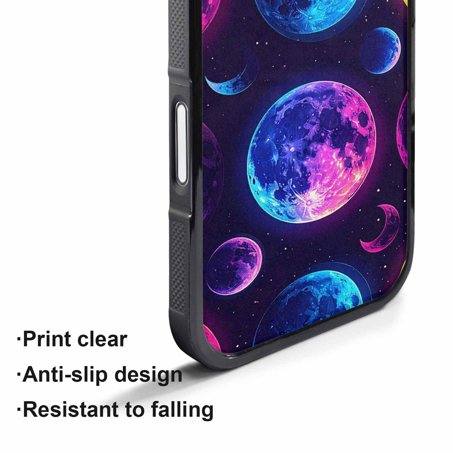 iPhone 17 Pro Max Case — Neon Winter Moon Cartoon Cute, Custom Print Case Cover