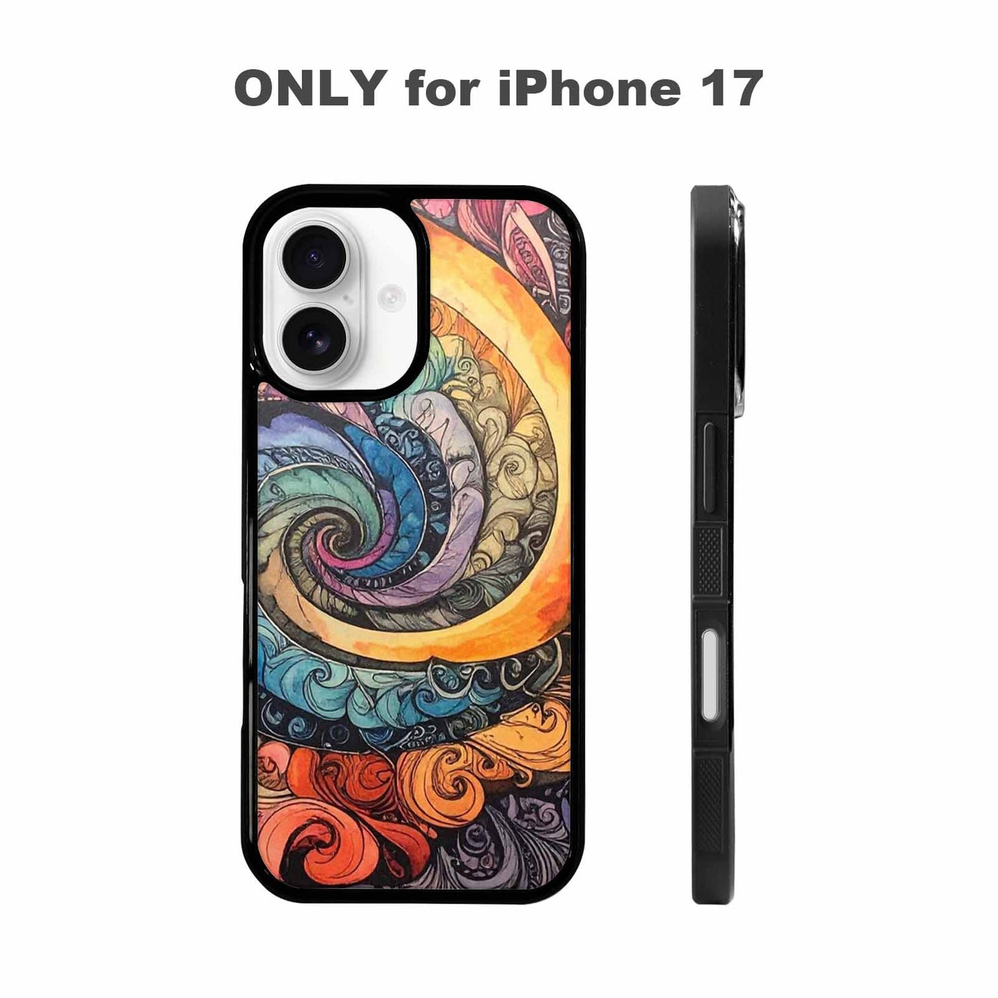 iPhone 17 Case — Tie Dye Swirls (black Tie Dye, Custom Phone Case