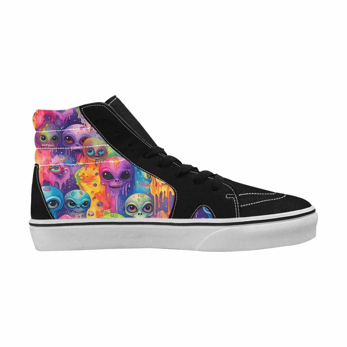 MEN'S Aliens  Tie Dye High Top Canvas Neon Fantasy Shoes
