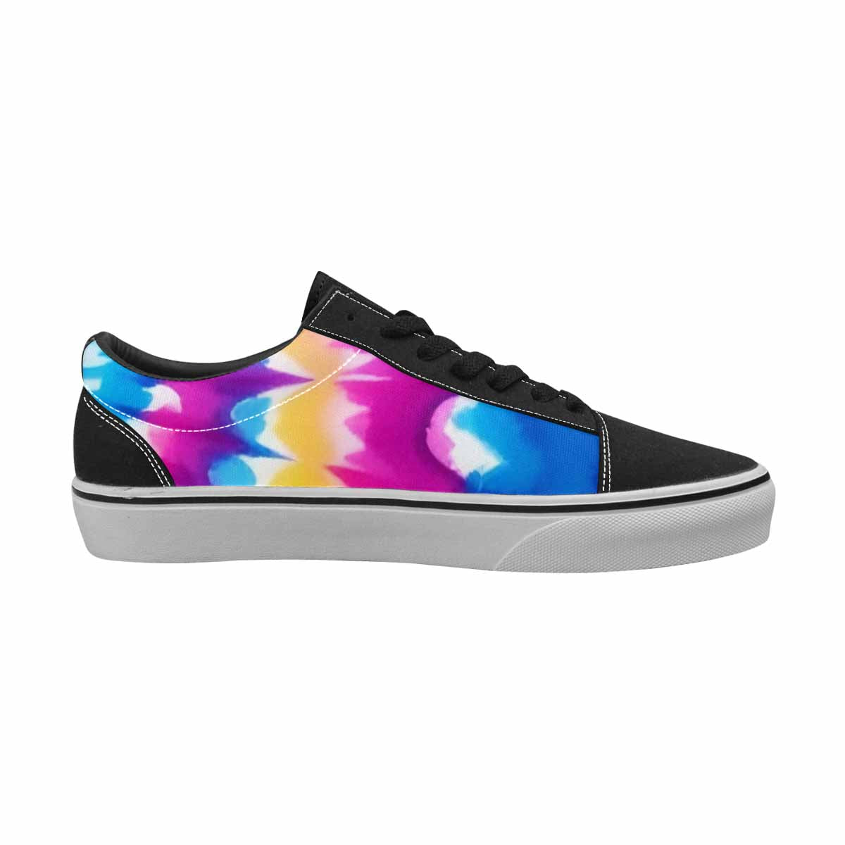 WOMEN'S Tie Dye Drip Canvas Lace-Up Vibrant Chaos Custom Sneakers