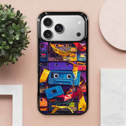 iPhone 17 Pro Max Case — Retro Cassette Tape Pattern Retro Vintage, Custom Made Phone Cover