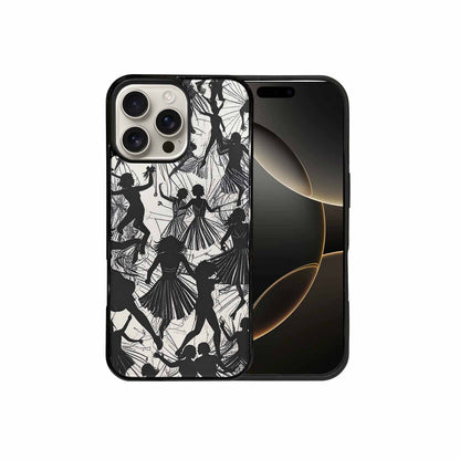 iPhone 16 Pro Max Case — Bold Dancing Figure Line Art Pattern, Personalized Phone Case