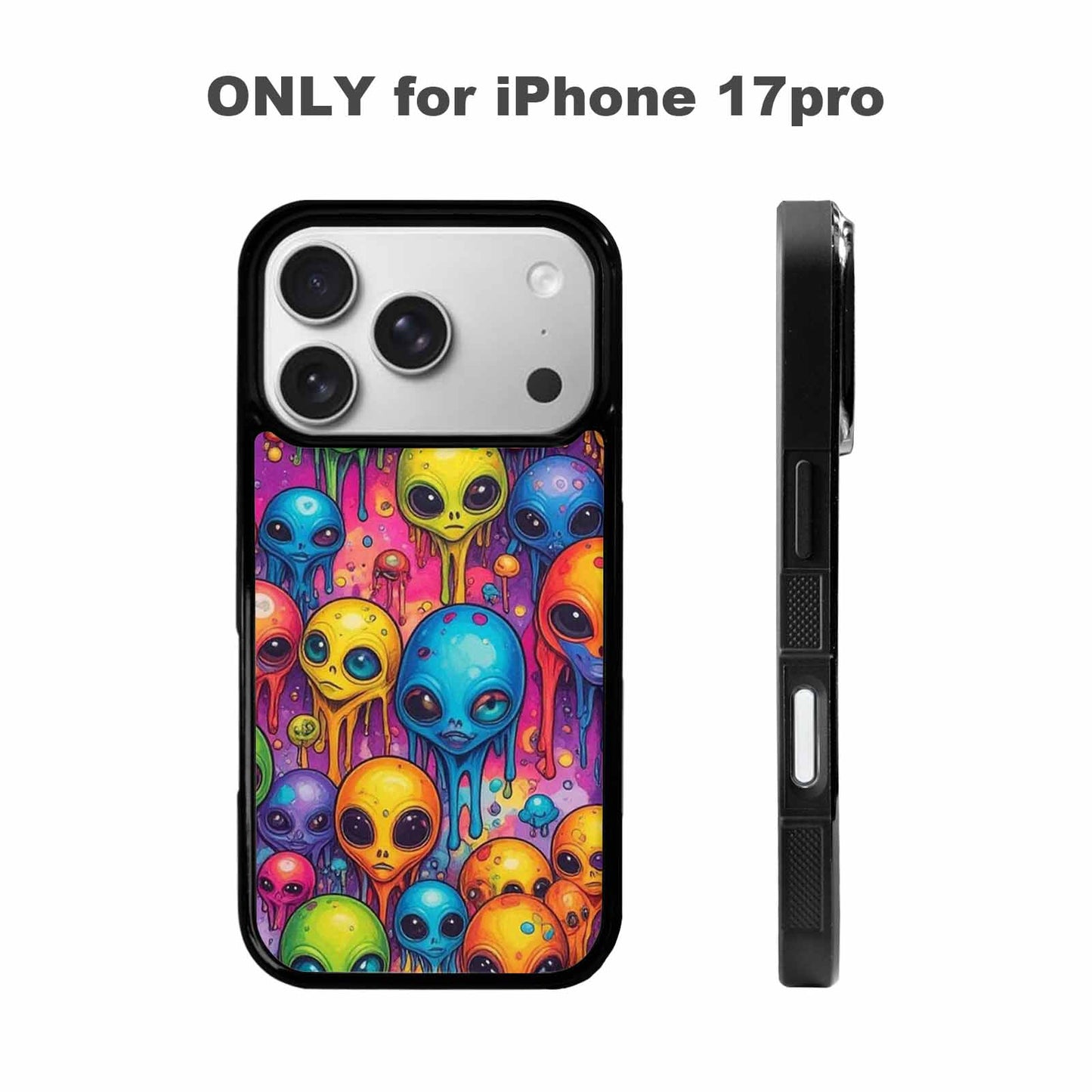 iPhone 17 Pro Case — Melting Aliens Pattern Hundreds Of Alien, Unique Phone Case Design