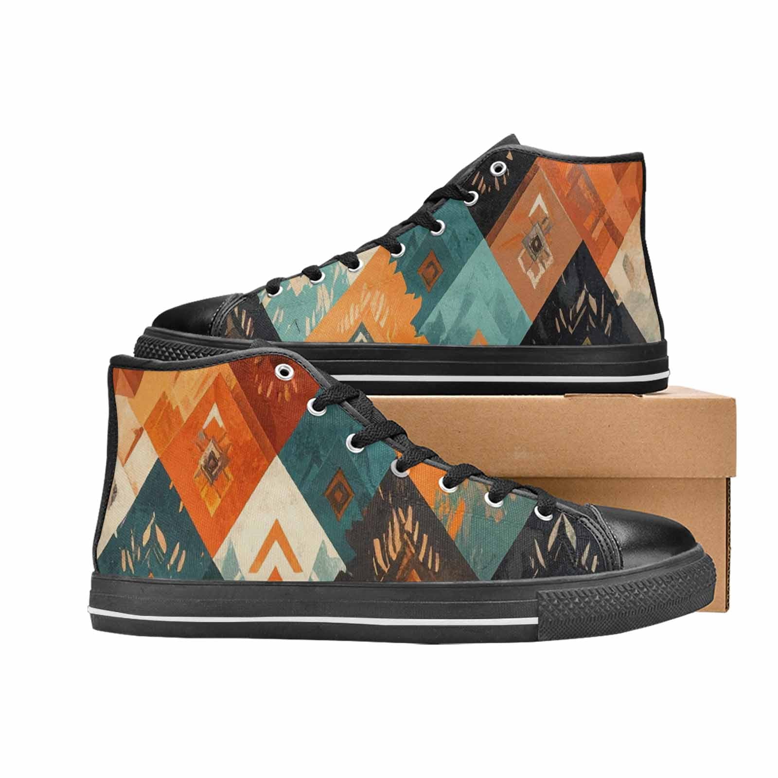 MEN'S Southwestern Geometric Diamond High Top Canvas Aesthetic Shoes