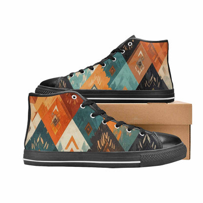 MEN'S Southwestern Geometric Diamond High Top Canvas Aesthetic Shoes