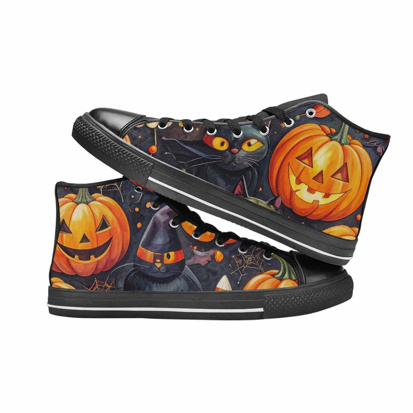 MEN'S Halloween High Top Canvas Vibrant Chaos Custom Sneakers