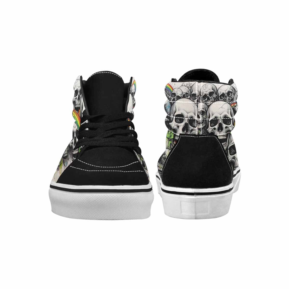 MEN'S Rainbow From Skull S High Top Canvas Vibrant Chaos Custom Sneakers