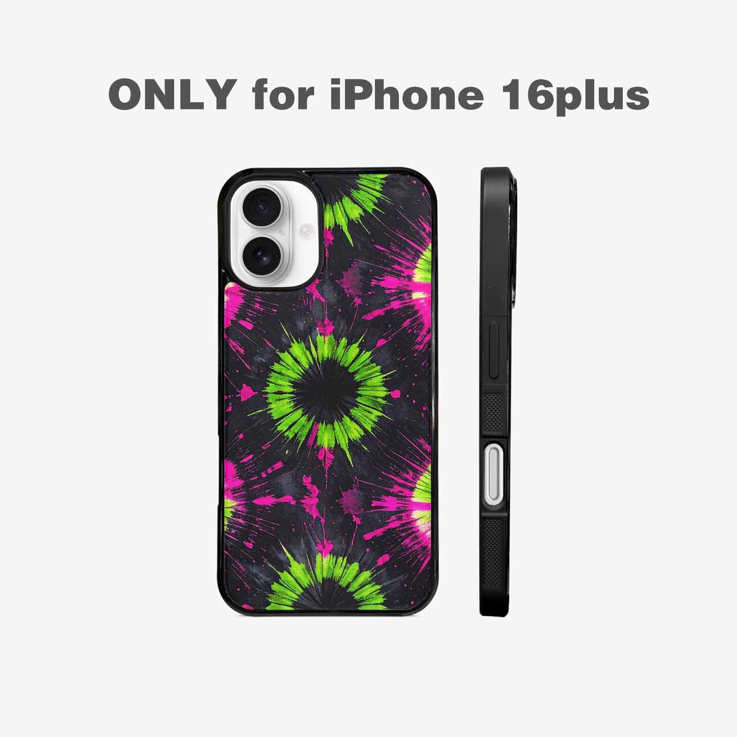 iPhone 16 Plus Case — Acid Wash Tie Dye Neon, Unique Phone Case Design
