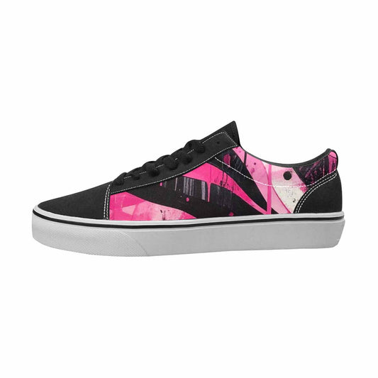 WOMEN'S Zebra Black & Pink Ink Canvas Original Design Neon Fantasy Custom Sneakers