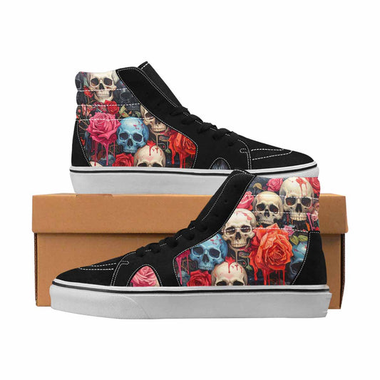 MEN'S Skulls High Top Canvas Unique Print Wallpaper Art Original Art Sneakers