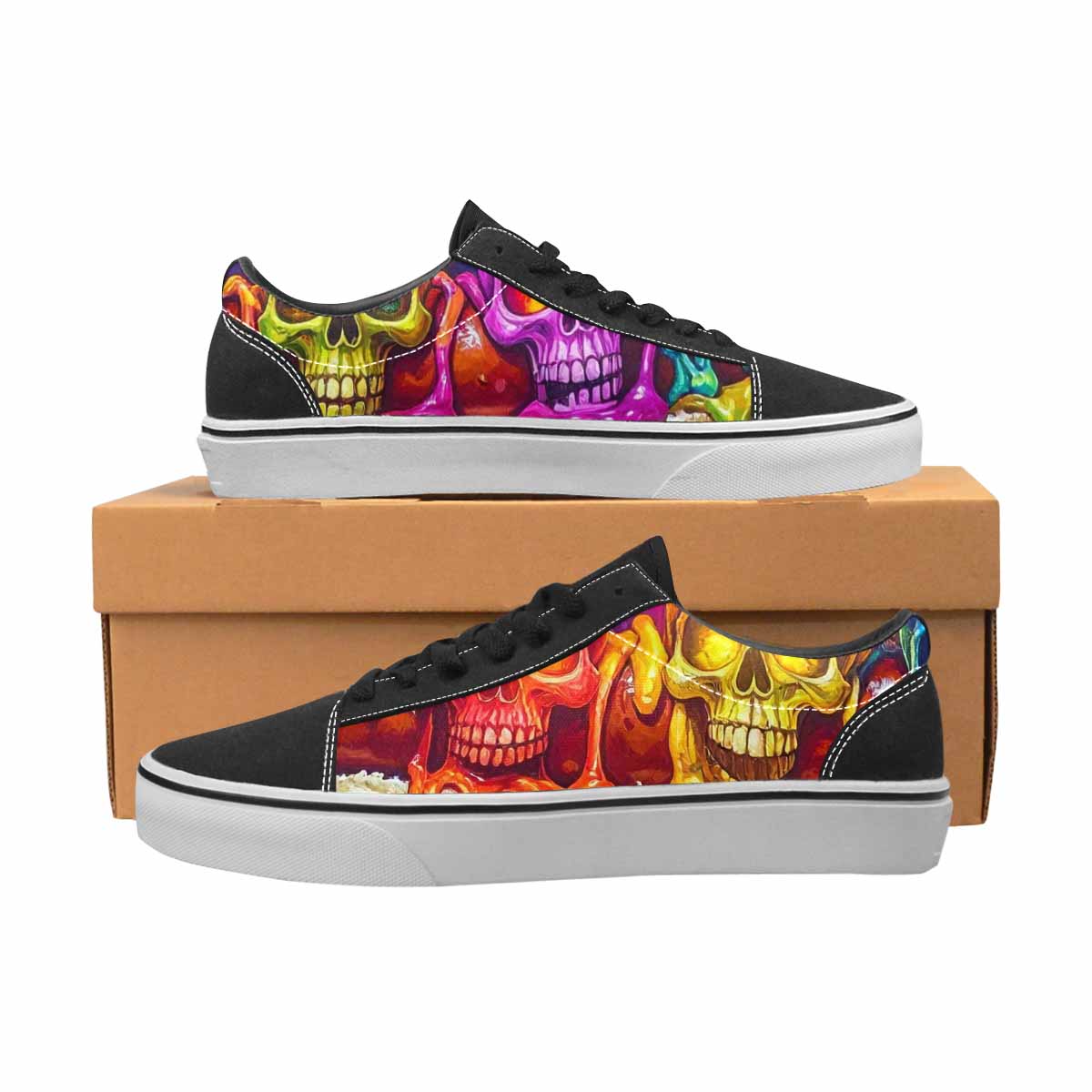 WOMEN'S Toxic Skeleton Hot Dog Lace-Up Canvas Dreamcore Shoes