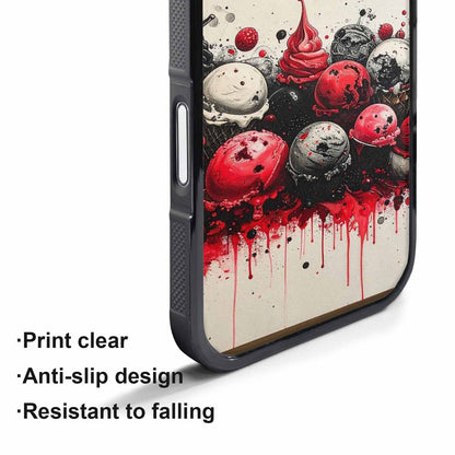 iPhone 17 Pro Max Case — Black &amp; Red Ink Original Art, Custom Designed Case Cover