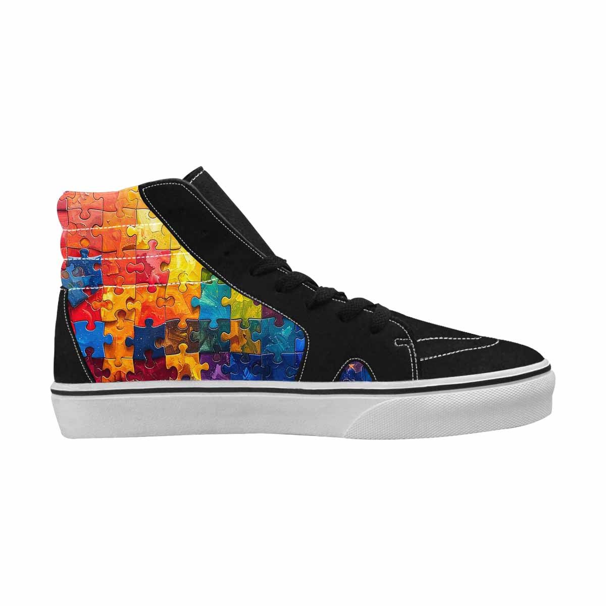 MEN'S Autism Puzzle Pieces High Top Canvas Wallpaper Art Sneakers
