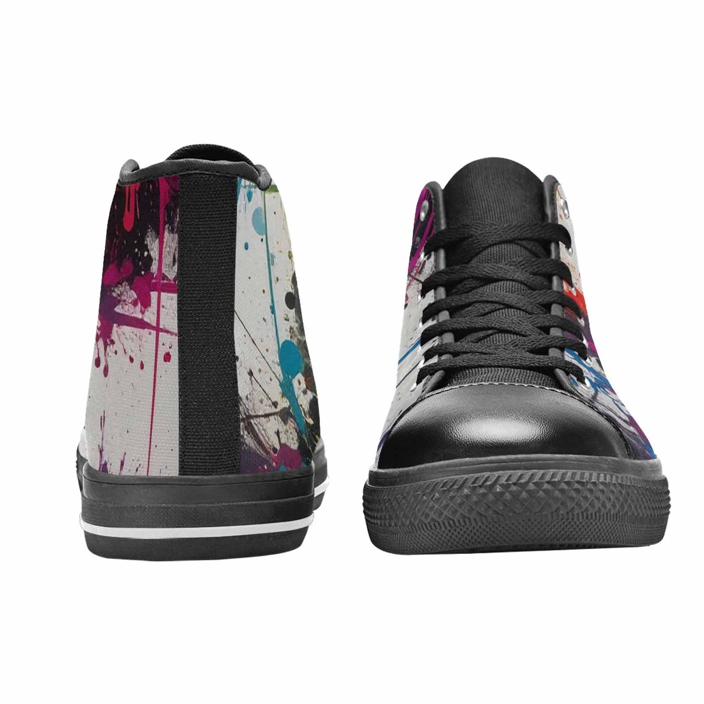 WOMEN'S Paint Splatter High Top Canvas Surreal Shoes