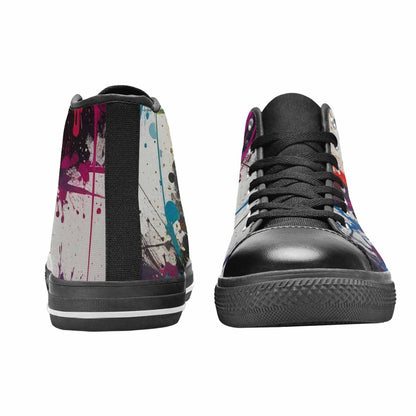 WOMEN'S Paint Splatter High Top Canvas Surreal Shoes