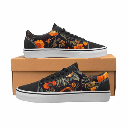 WOMEN'S Skulls - Halloween Canvas Lace-Up Wallpaper Art Shoes