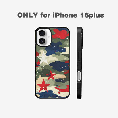 iPhone 16 Plus Case — Military Camo Blotch Texture Blended With, Custom Print Case Cover