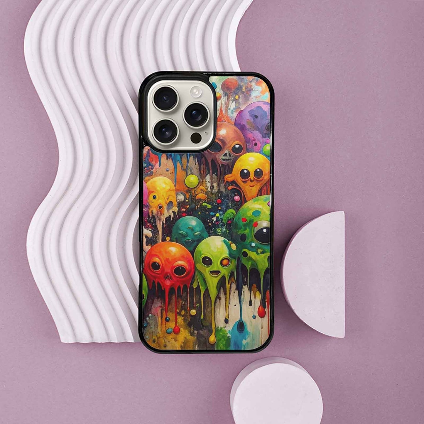 iPhone 16 Pro Max Case — Aliens Camomelting Aliens Patt Tuu, Custom Print Case Cover
