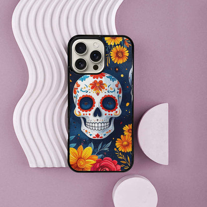 iPhone 16 Pro Max Case — Sunflower Skulls Print Custom, Personalized Phone Case