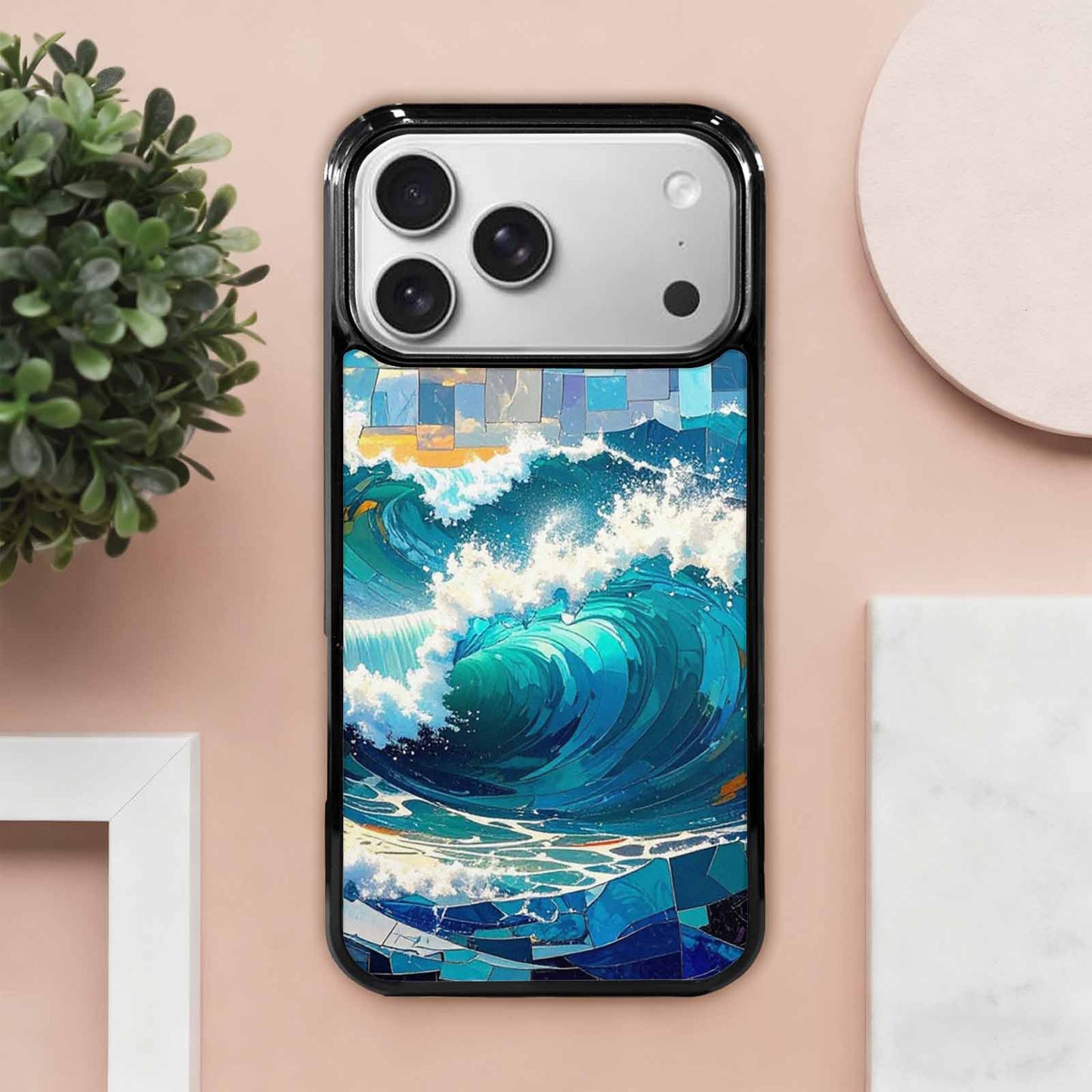 iPhone 17 Pro Max Case — Wave Crest Splash Wave Watercolor Abstract, Custom Made Phone Cover