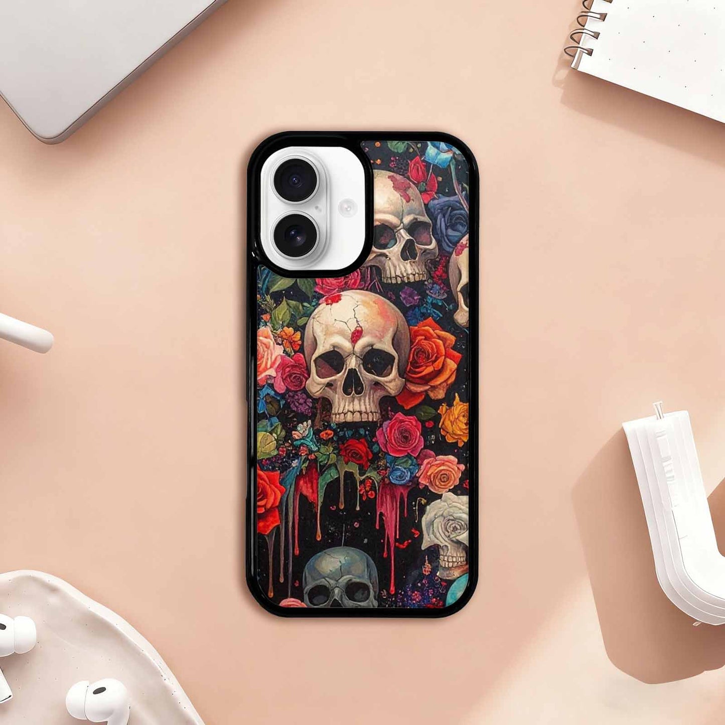 iPhone 17 Case — Skulls And Roses Skulls Gothic Skulls, Custom Print Case Cover