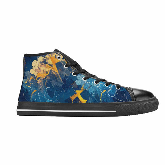 MEN'S Lightning Bolt High Top Canvas Neon Fantasy Custom Sneakers