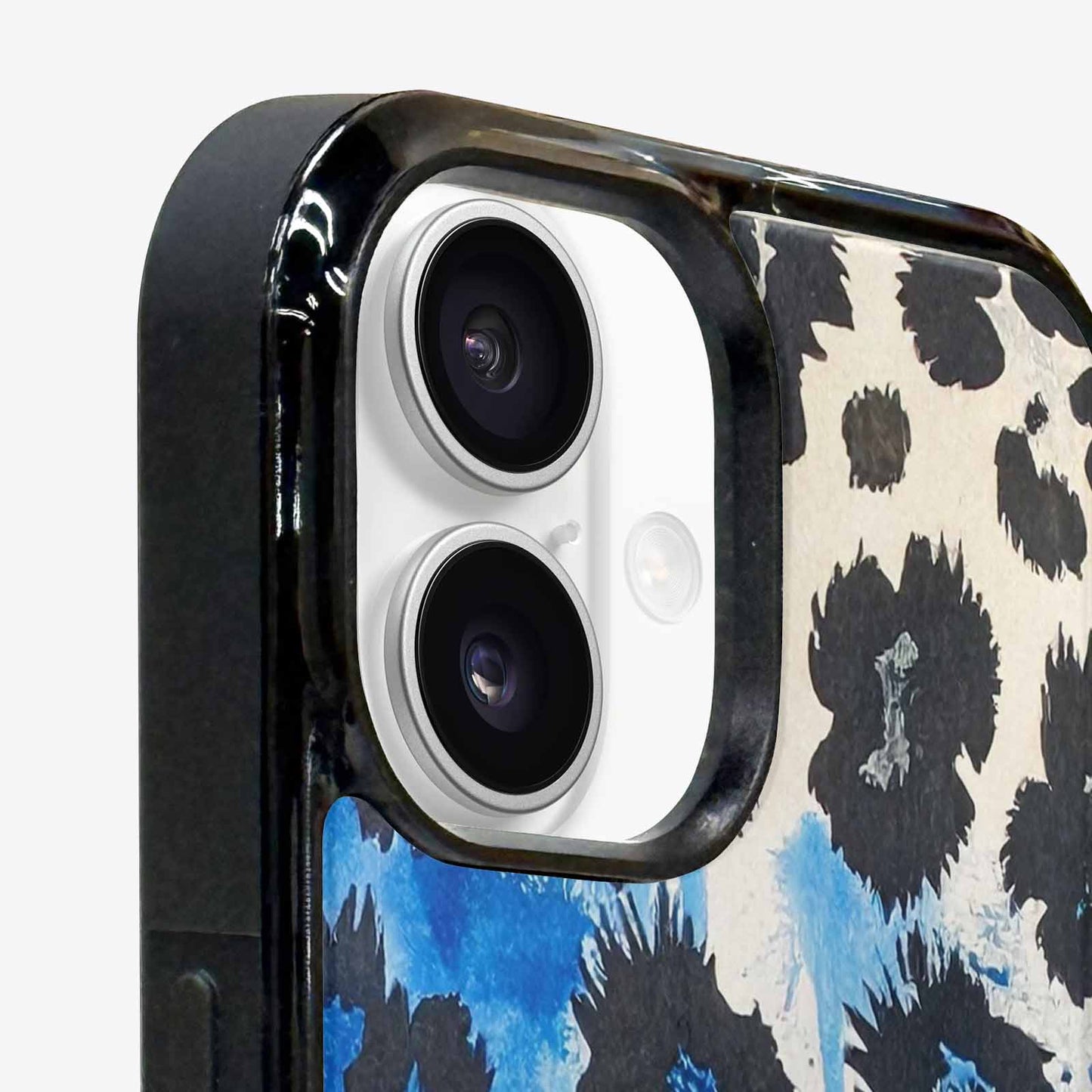 iPhone 16 Case — Animal Print Black Blue Ink Animal, Personalized Phone Case