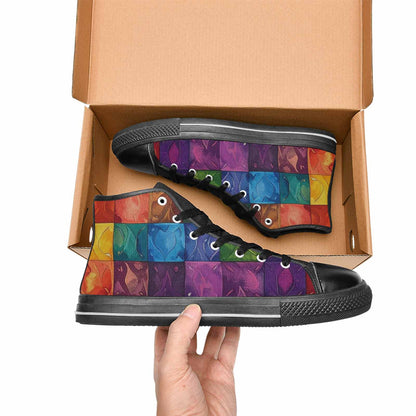 MEN'S Rainbow Pride Flag High Top Canvas Y2K Sneakers