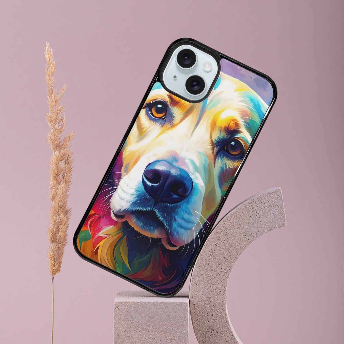 iPhone 15 Plus Case — Golden Retriever Watercolor Art Pattern, Personalized Phone Case