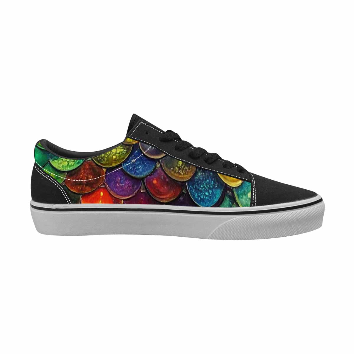 WOMEN'S Reptile Scale Lace-Up Canvas Dark Academia Custom Sneakers
