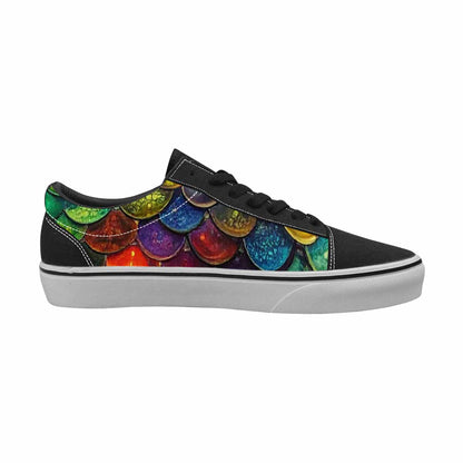 WOMEN'S Reptile Scale Lace-Up Canvas Dark Academia Custom Sneakers