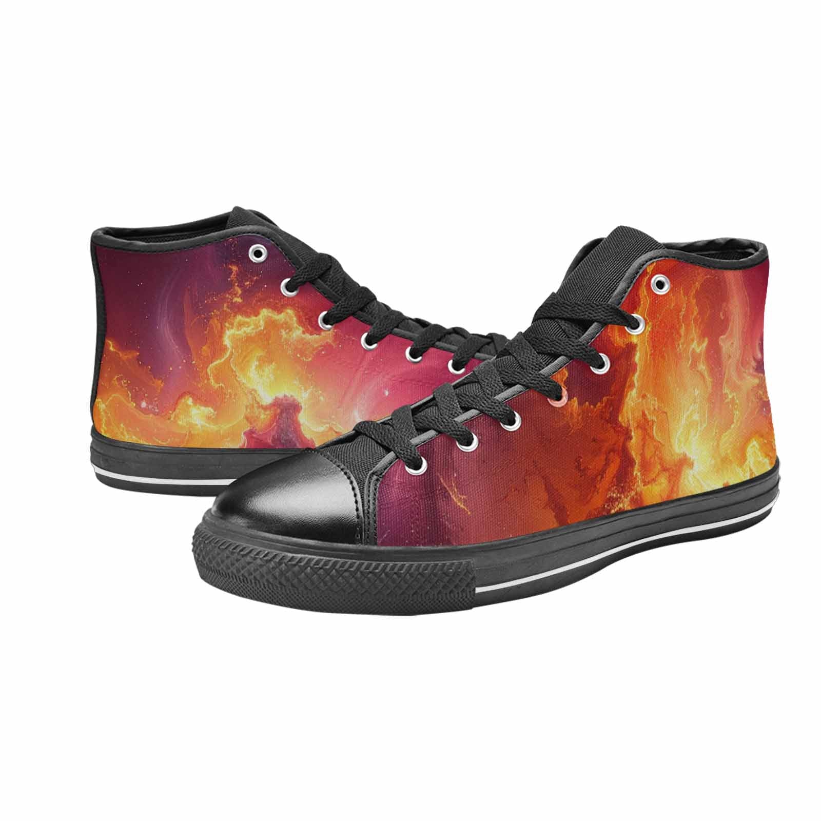 WOMEN'S Galaxy Art - High Top Canvas Dark Academia Shoes