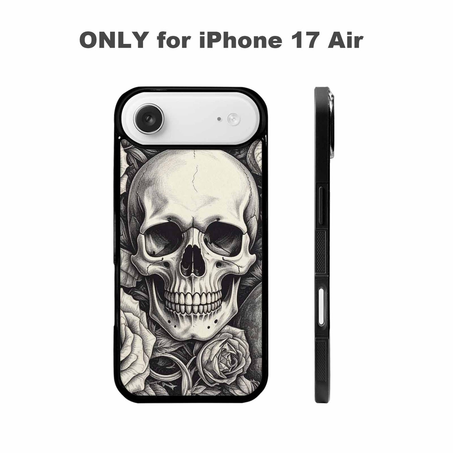iPhone 17 Air Case — Skulls Roses Pen Ink Gothic Skulls, Personalized Phone Case