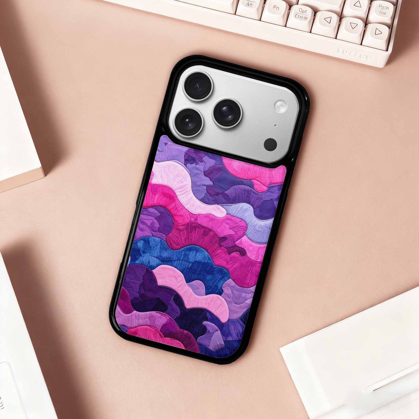 iPhone 17 Pro Case — Vivid Camo Bisexual Pride Camo, Unique Phone Case Design
