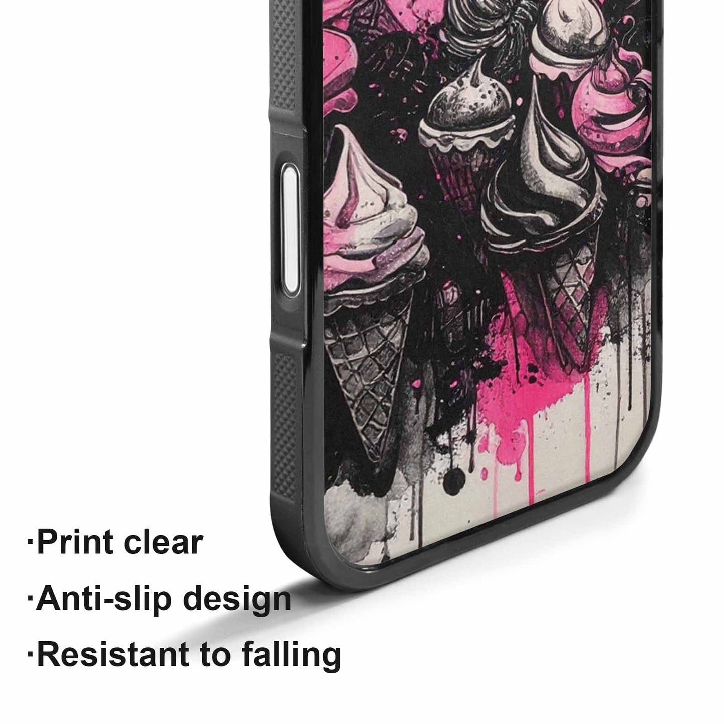 iPhone 17 Case — Black &amp; Pink Ink Original Art, Customized Protective Case