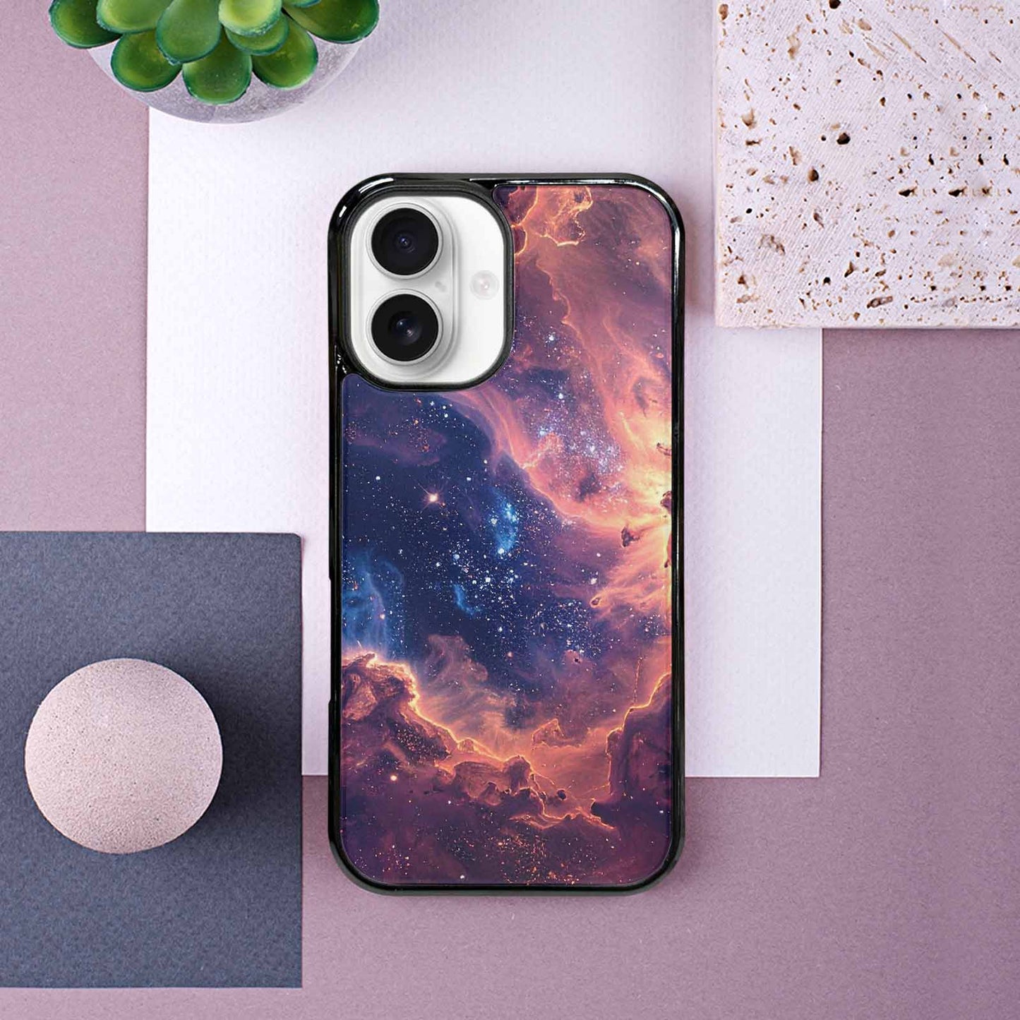 iPhone 16 Case — Nebula Texture With Dense Star Cluster, Custom Phone Case