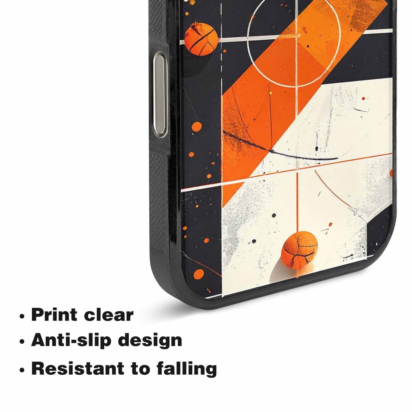 iPhone 16 Pro Case — Basketball Pattern Court Lines And Balls, Original Design Phone Case