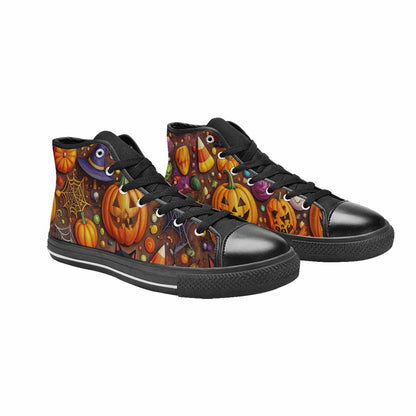 MEN'S Halloween High Top Canvas Wallpaper Art Sneakers