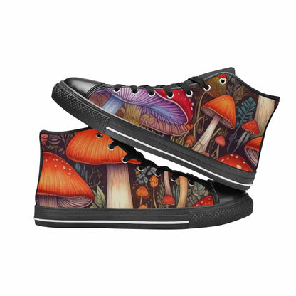 WOMEN'S Mushroom High Top Canvas Aesthetic Custom Sneakers