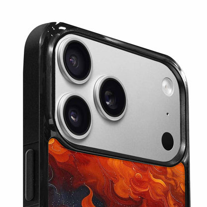 iPhone 17 Pro Max Case — Glossy Storm Flame Original Art, Custom Art Phone Cover