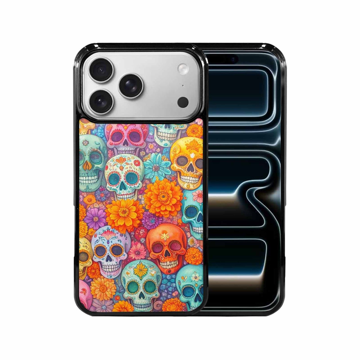 iPhone 17 Pro Max Case — Ornate Candy Color Skull Gothic Skulls, Personalized Phone Case