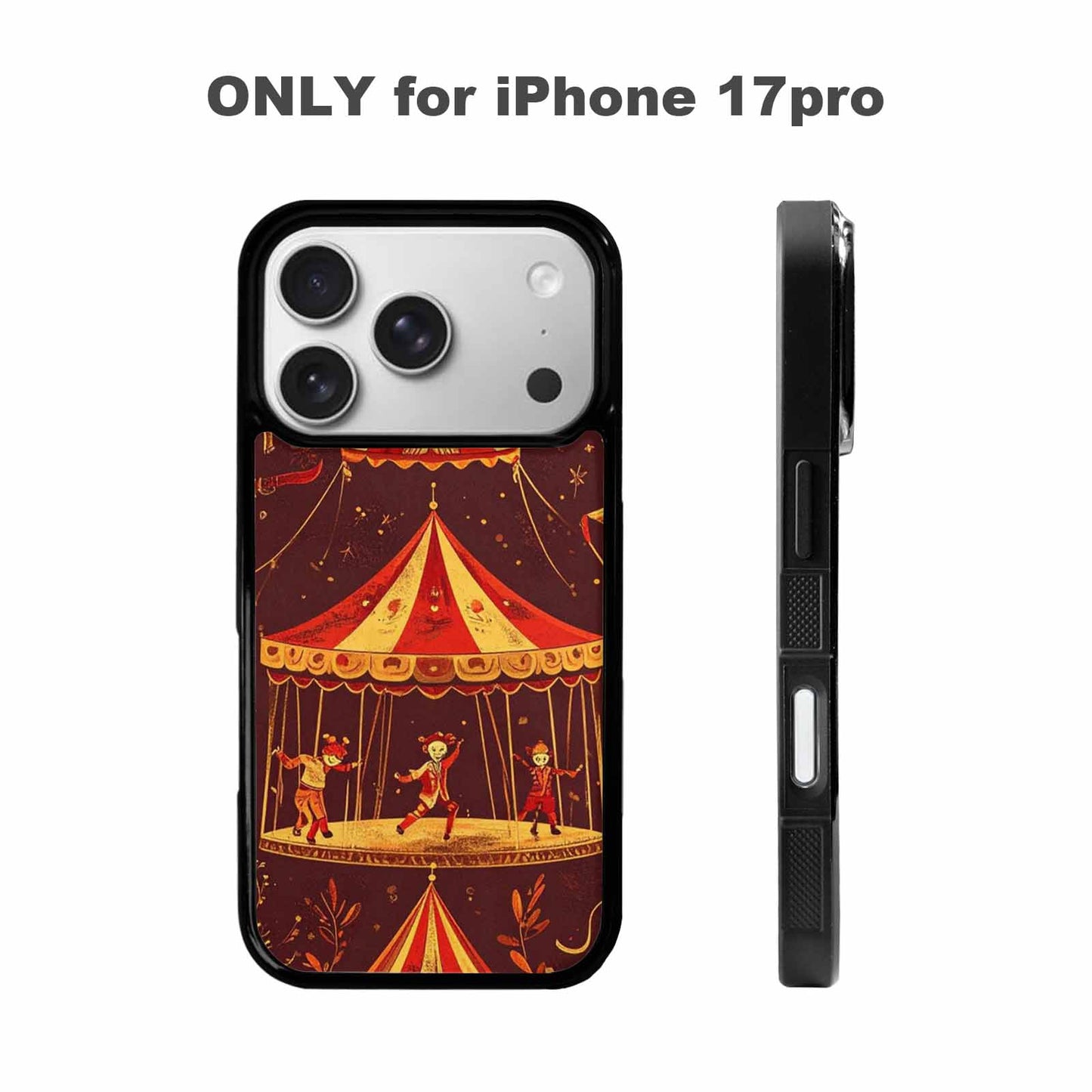 iPhone 17 Pro Case — Vintage Circus Art Pattern Retro Vintage, Custom Print Case Cover