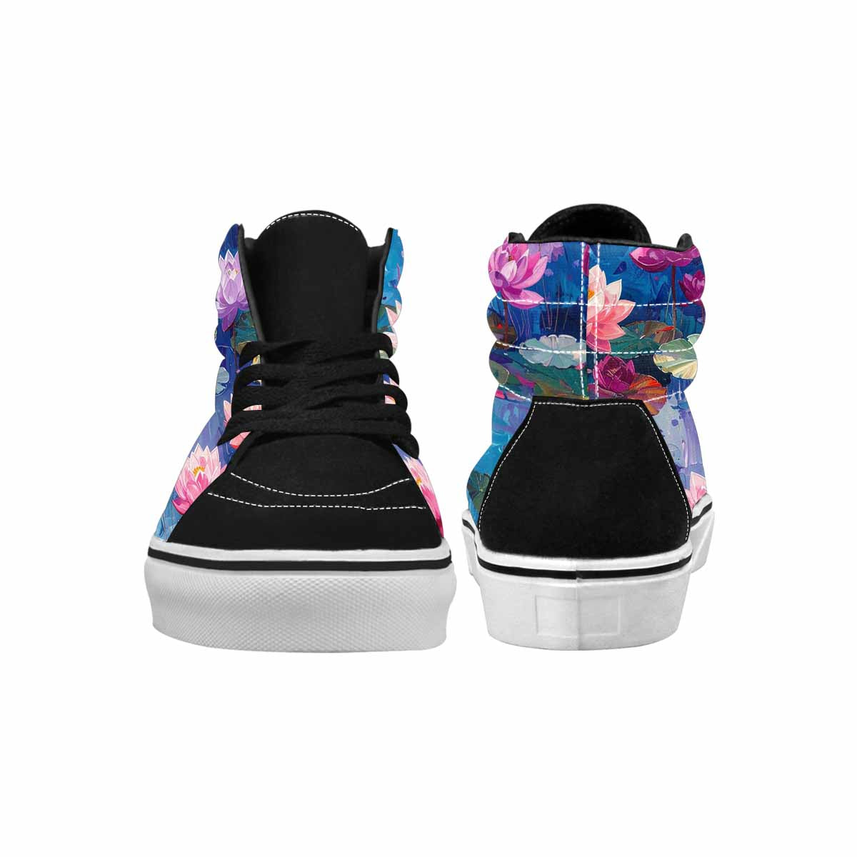 WOMEN'S Monet-Style Impressionist Water High Top Canvas Wallpaper Art Custom Sneakers