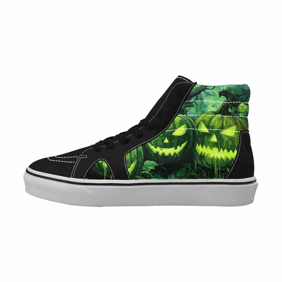 WOMEN'S Halloween Glowing Jackolantern High Top Canvas Y2K Custom Sneakers