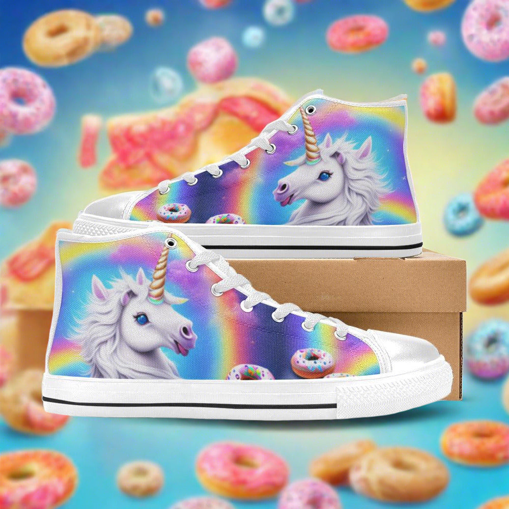 Butterfly Rainbow Vivid Multicolor Unique WOMEN Bold Art - Freaky Shoes | Custom Art Sneakers