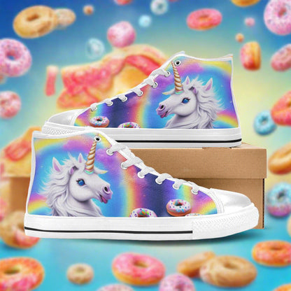 Butterfly Rainbow Vivid Multicolor Unique WOMEN Bold Art - Freaky Shoes | Custom Art Sneakers