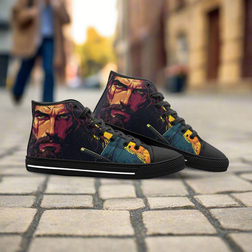 Egyptian Orange Black Unique UNISEX Bold Art - Freaky Shoes | Custom Art Sneakers