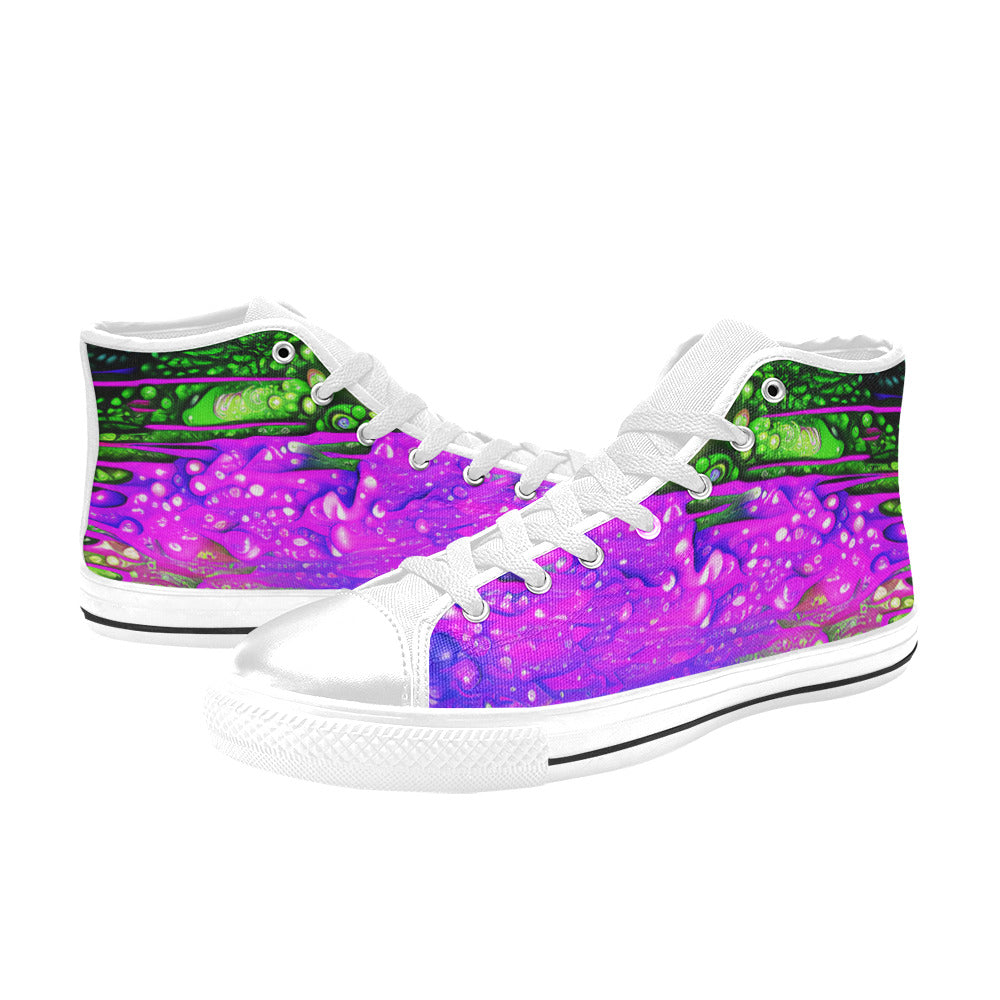 WOMEN'S Cc Acid Drip 6 High Top Canvas Surreal Custom Sneakers