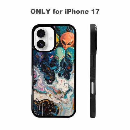 iPhone 17 Case — Aliens Marblealiens Pattern Alien Scifi, Custom Print Case Cover