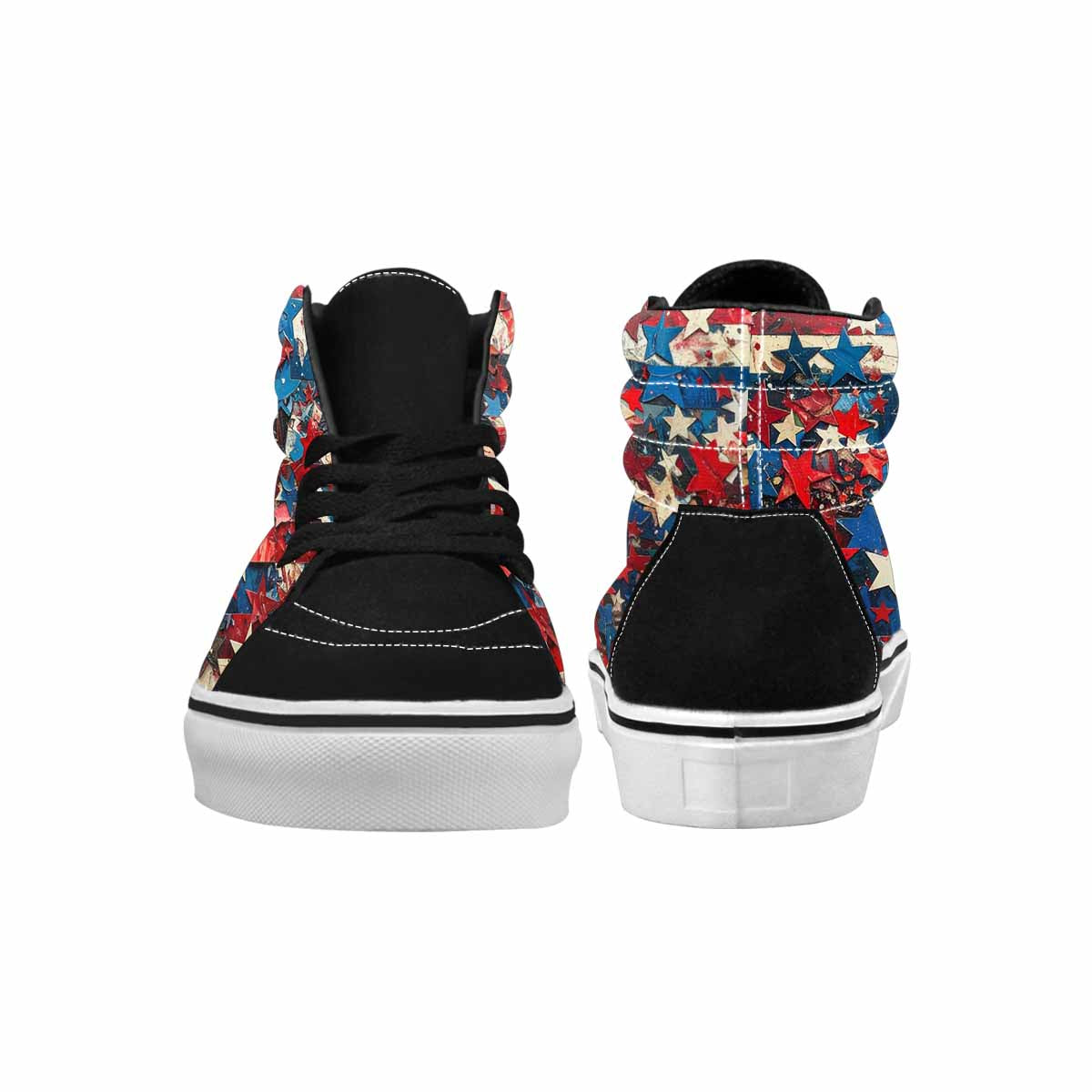MEN'S Patriotic Stars Stripes High Top Canvas Wallpaper Art Custom Sneakers
